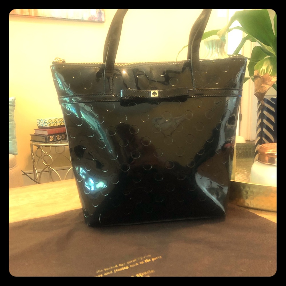 Kate Spade Black Patent Purse EUC